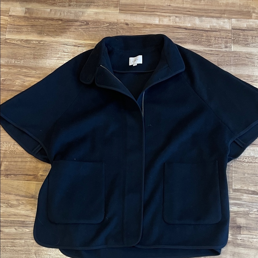 LOFT Black Cape Coat